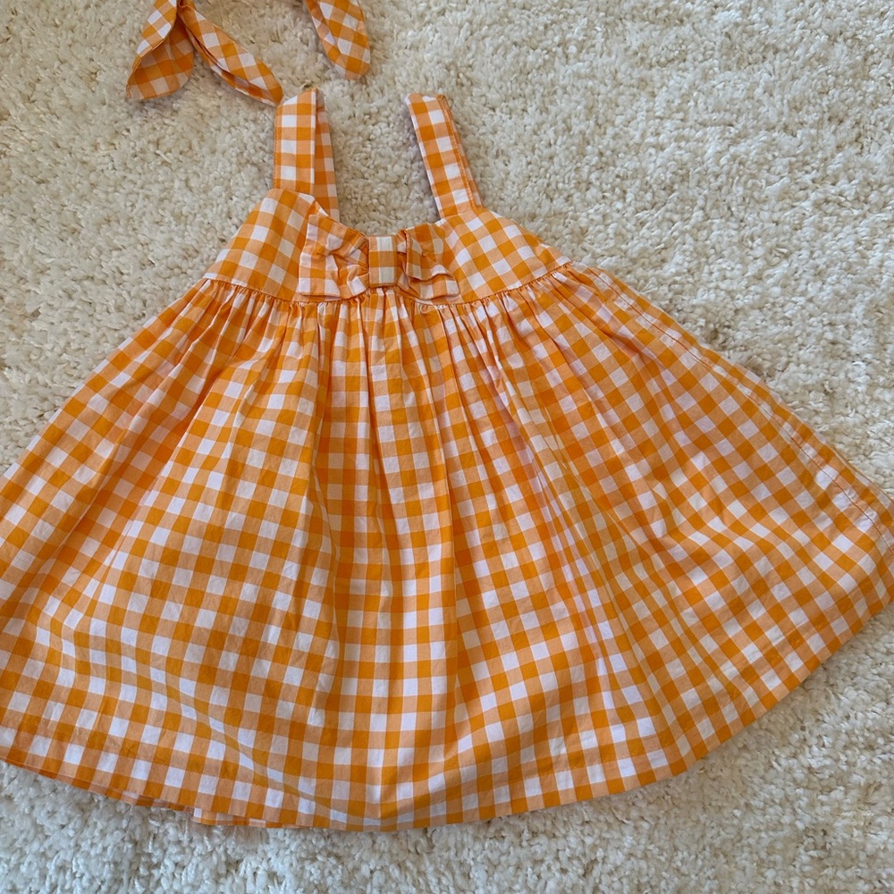 Janie and Jack Orange Checkered Baby Dress